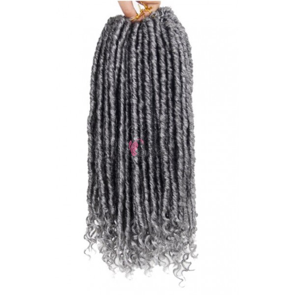 Codite de par Faux Goddess Locks Braids Crochet de 50 cm lungime Cod FGLBGrey Grey
